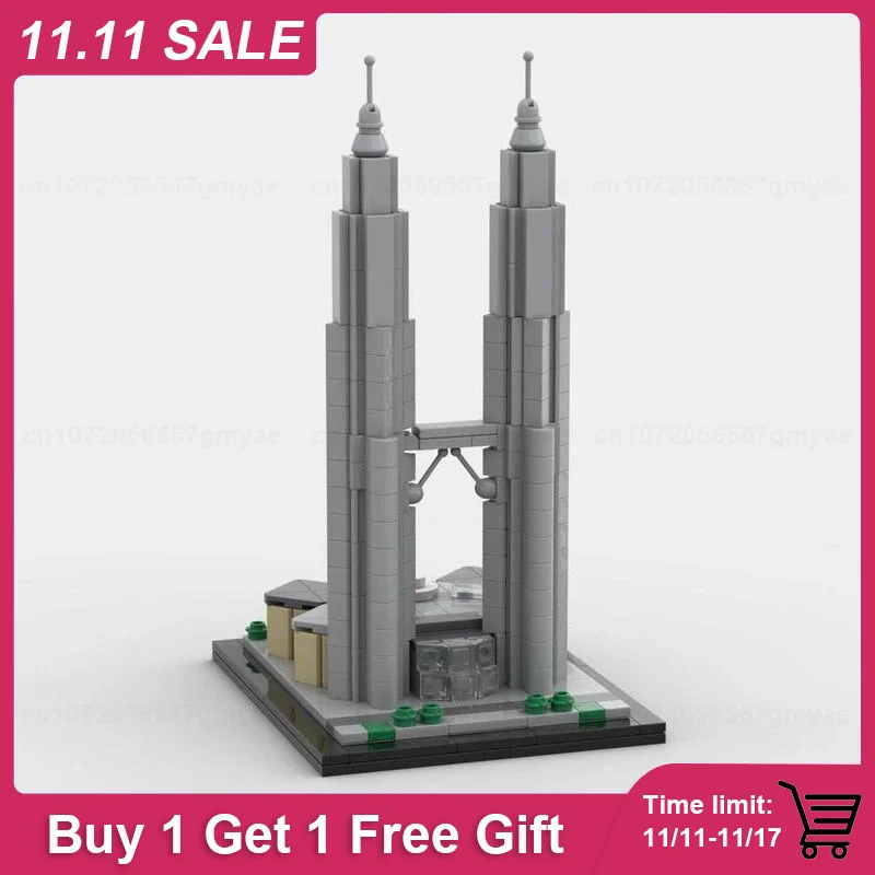 

Petronas Towers & Goldin Finance 117 & Taipei 101 & Central Park Tower & Tokyo Skytree & Apple Park MOC Building Blocks Bricks