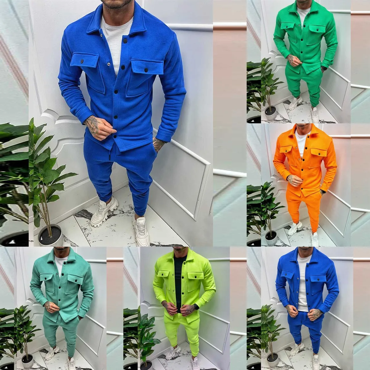 2023 New Two Pieces Set Mens Sportswear Set Men Jacket Tracksuit Casual Sports Suit Men's Fashion Jacket Pants Suit
