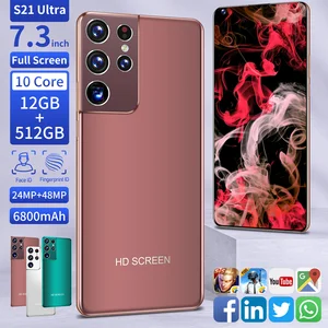 global version s21 ultra 7 3 inch smartphone 16gb 512gb 6800mah 48mp 5g network unlock mobile phones celulares telefone free global shipping