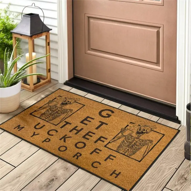 

Halloween Leather Floor Mat Durable High-quality Materials Has Many Uses Non-slip Non-slip Backing Spooky Halloween Home Decor