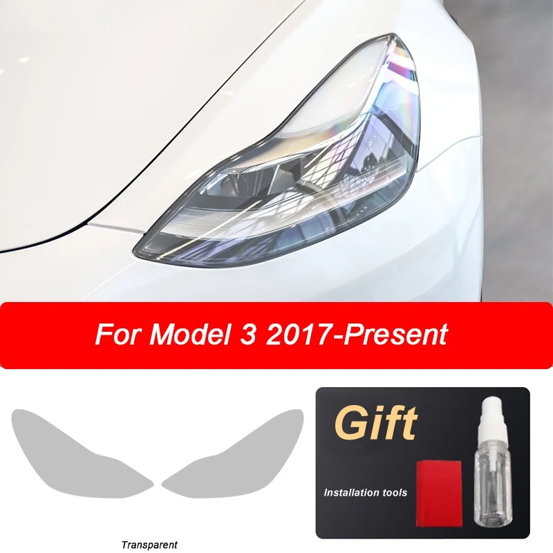 

Защитная пленка для автомобильной фары Tesla Model 3 2021 2017-на фаре заднего света прозрачная Дымчатая черная наклейка из ТПУ аксессуары