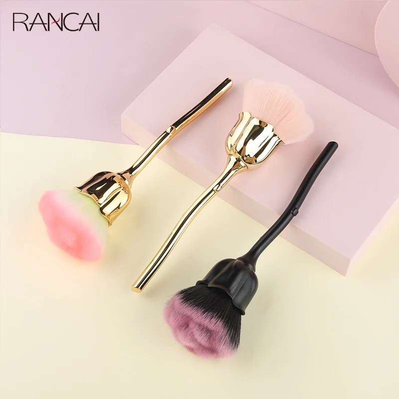 

RANCAI Makeup Brushes Beauty Tools Rose Flower Shaped Brush Make Up Kabuki Foundation Powder Loose Blusher Cosmetics maquiagem