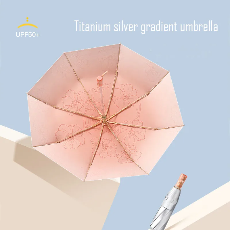 Фото Автоматическое 3-секционное UMBRELLA, титан, серебряное покрытие, волокно высокой плотности, градиент цвета, двойной процесс, дождь и погода, 8 бон №1