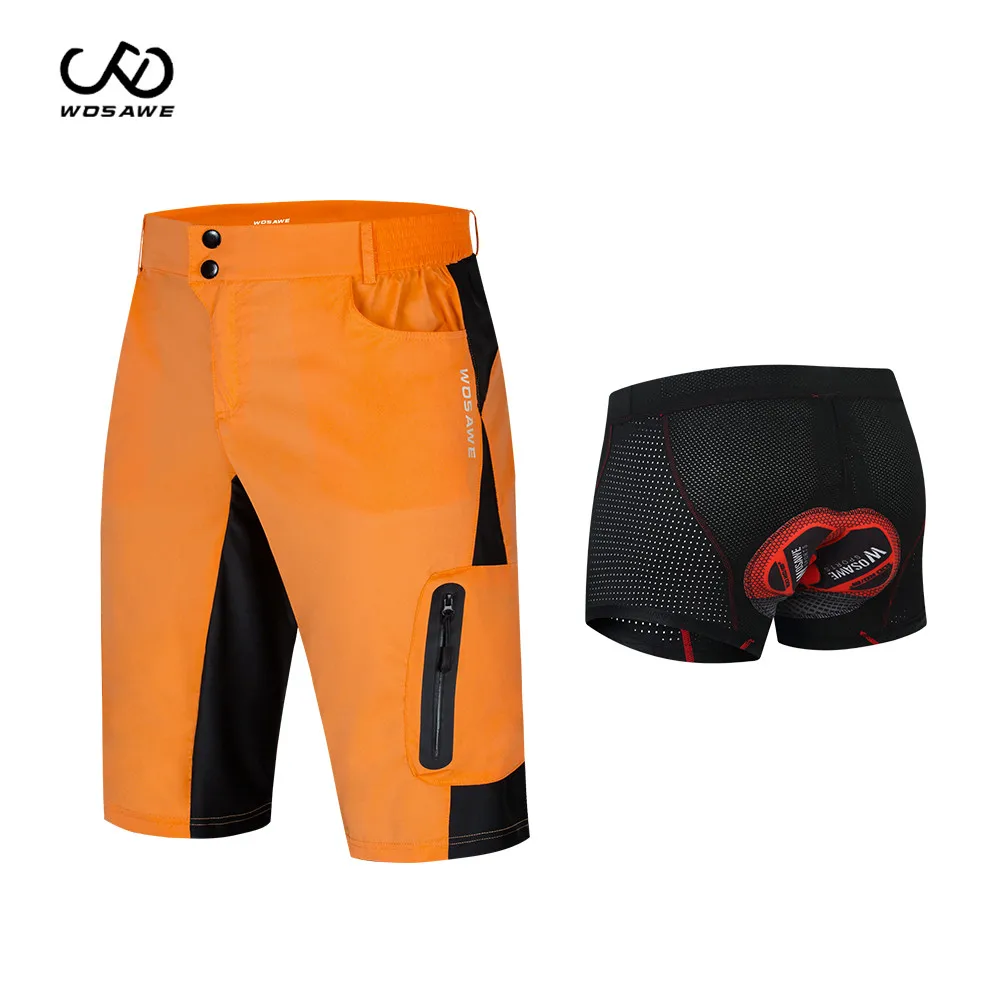 

WOSAWE Men Cycling Shorts MTB Outdoor Bicycle Clothing Downhill Mens Shorts New Bike Quick Dry Sport Shorts With Multi-Pocket