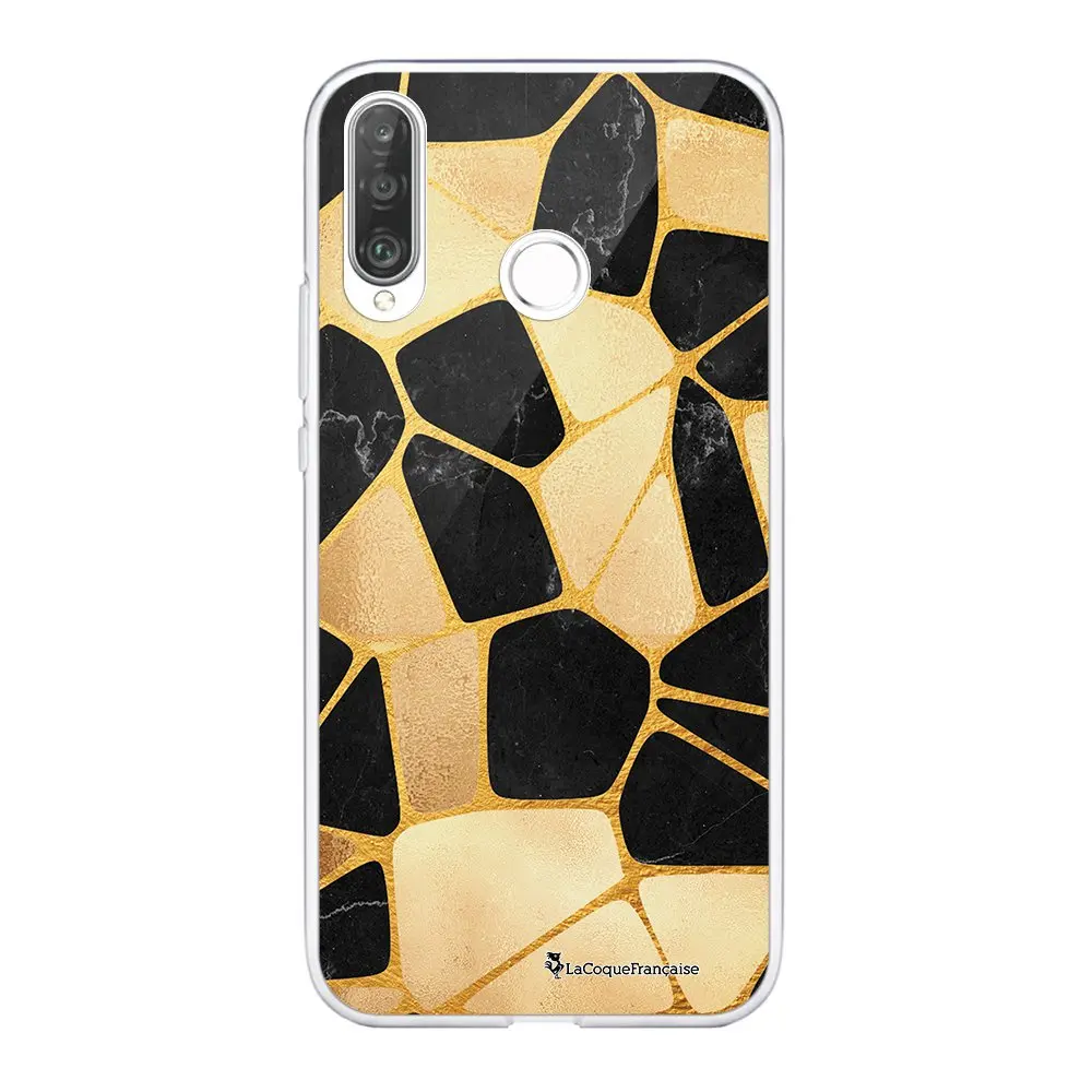 Чехол для Huawei P30 360 полностью прозрачный золотистый черный трендовый чехол