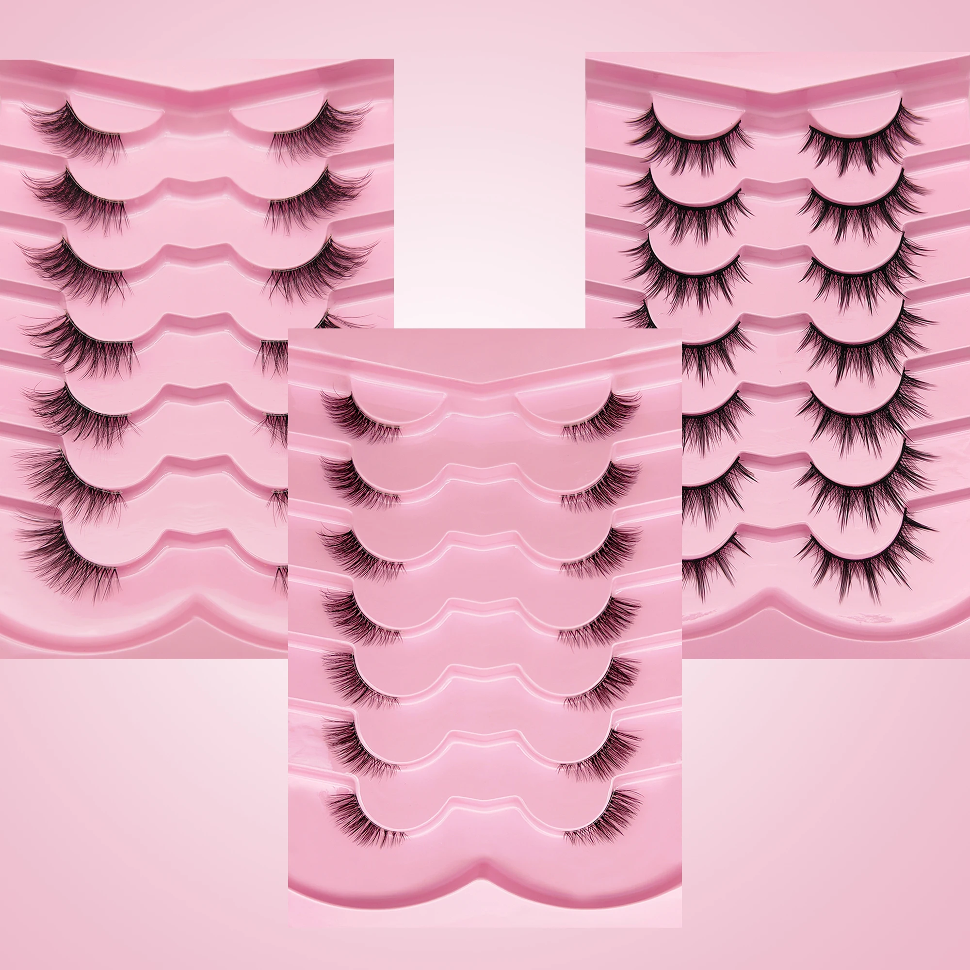 Halbe Wimpern Мягкие натуральные кошачьи ресницы Накладные ресницы из синтетических волос Прозрачные пластиковые полоски ресниц (art.: 3920c95484ecd) - 3920c95484ecd