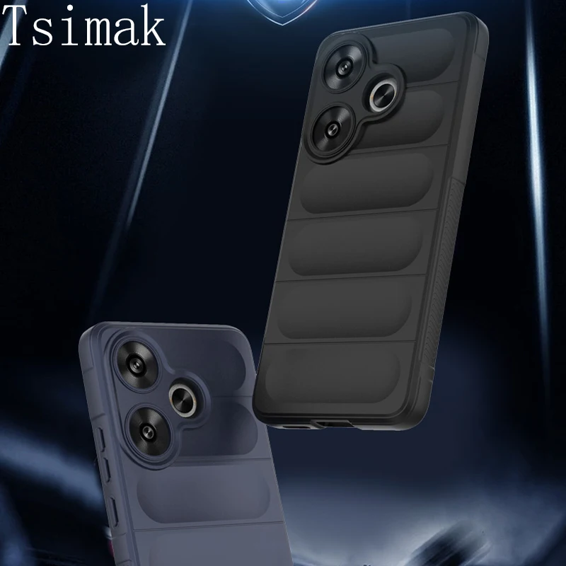 Противоударный чехол для POCO F6 X6 C65 M6 Pro 4G жидкий силиконовый защитный