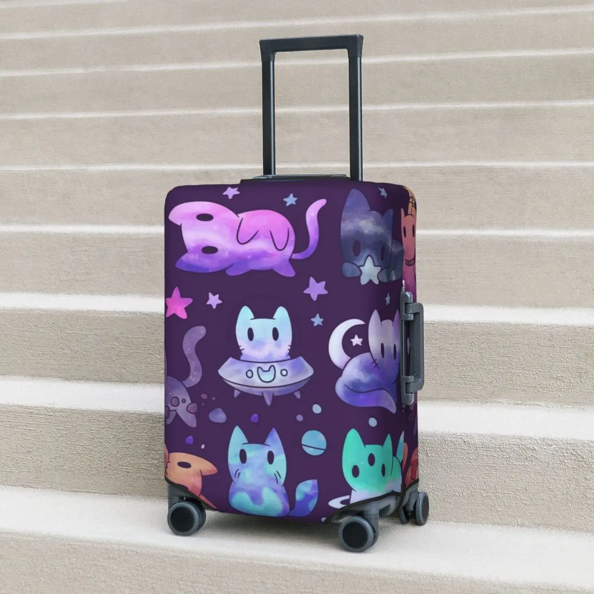 

Galaxy Cat Suitcase Cover Space Cats Travel Vacation Strectch Luggage Case Protector