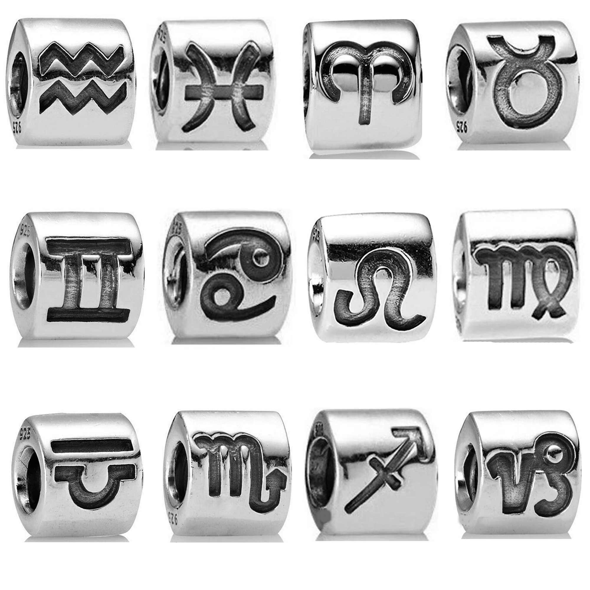 

Классический браслет из серебра 925 пробы с созвездиями 12 месяцев