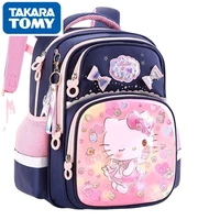 kawaii takara tomy cute girls cartoon hello kitty simple and comfortable waterproof shoulder childrens schoolbag