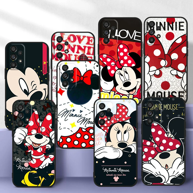 

Disney Fashion Minnie Cool For Samsung Galaxy A73 A52S A72 A71 A52 A51 A22 A12 A32 A21S 4G 5G Silicone Soft Black Phone Case