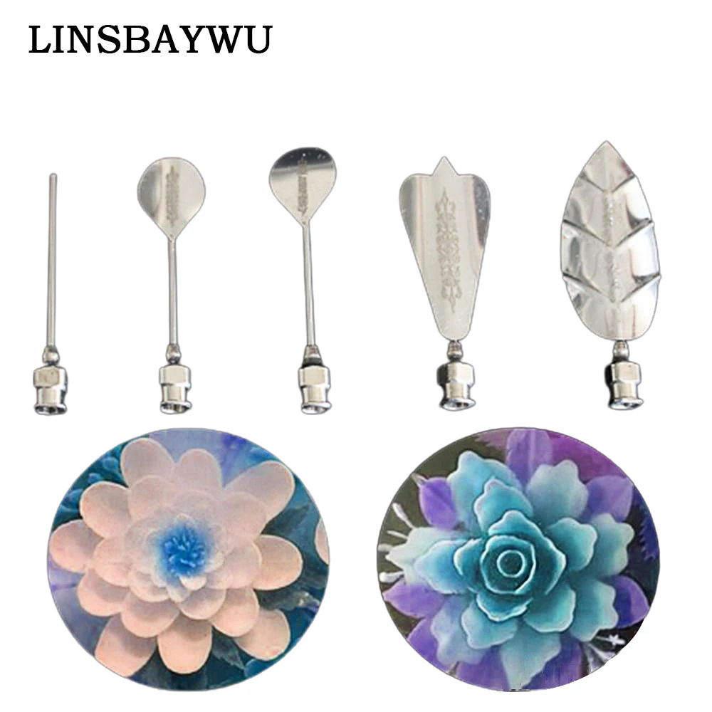 Plum Flower 5PCS/Set 3D Jelly Art Needles Tools Jelly Cake Gelatin Pudding Nozzle Syringe Set Russian Nozzles