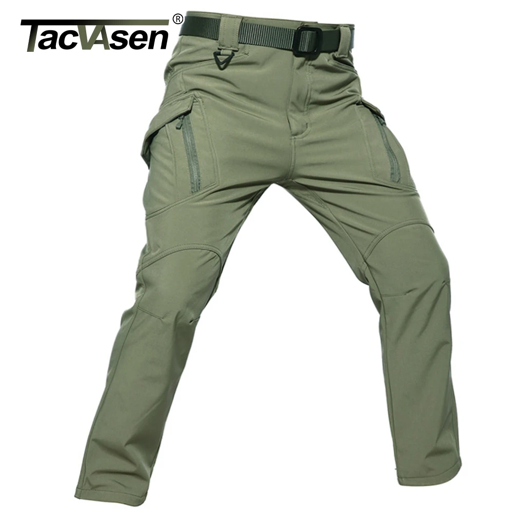 

TACVASEN IX9 Winter Softshell Pants Military Tactical Pants Mens Hunt Fleece Cargo Pants Waterproof Combat Hiking Work Trousers