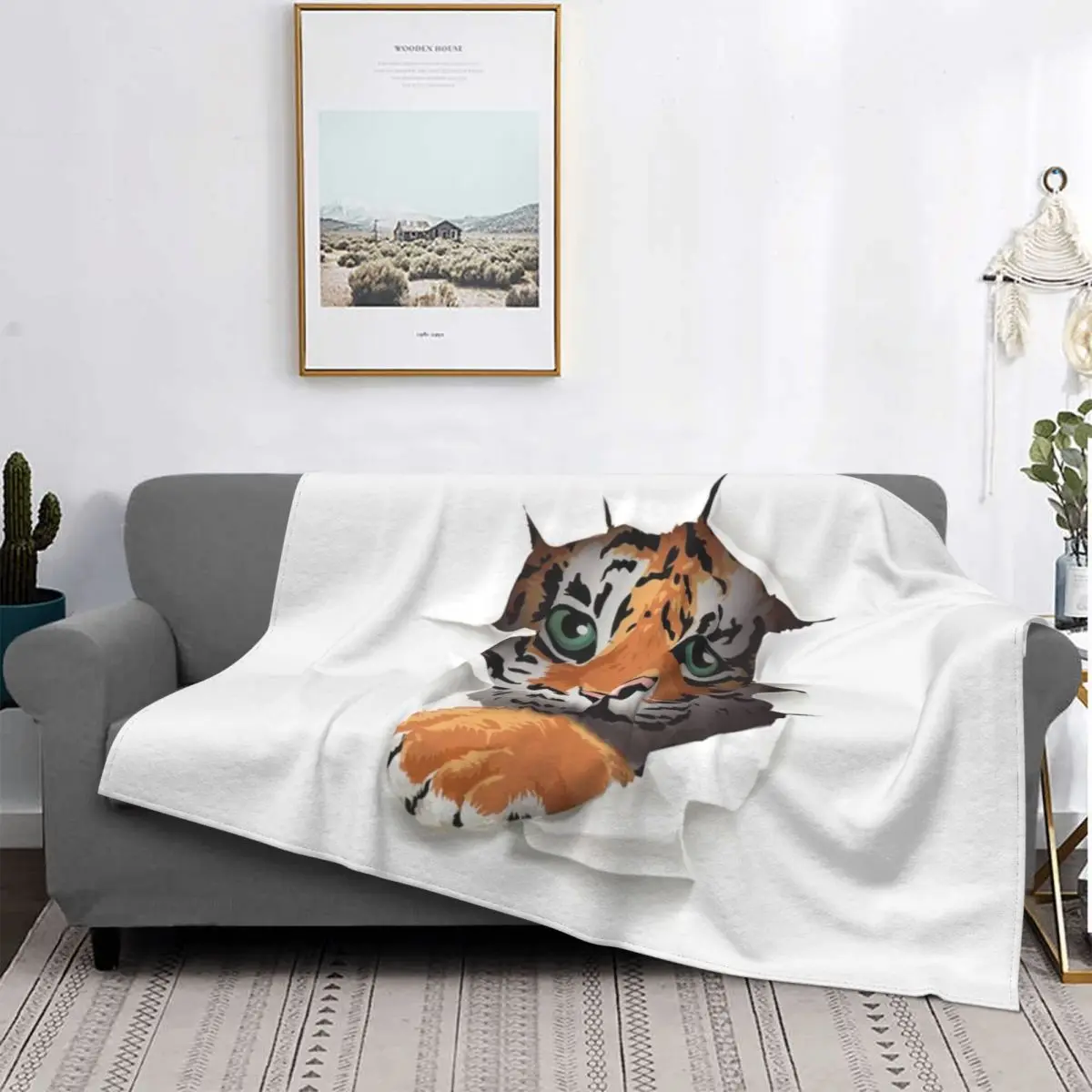 

Watercolor Animal Tiger Discover True Relaxation With Our Windproof Anti-Pilling Skin-Friendly And Ideal For Travel Blanket