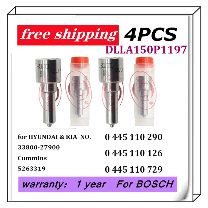 DLLA150P1197 0 433 171 755 ДЛЯ HYUNDAI и KIA 33800-27900 Cummins 5263319 0445110290 0445110126 0445110729 Дизельный НОЗЛ