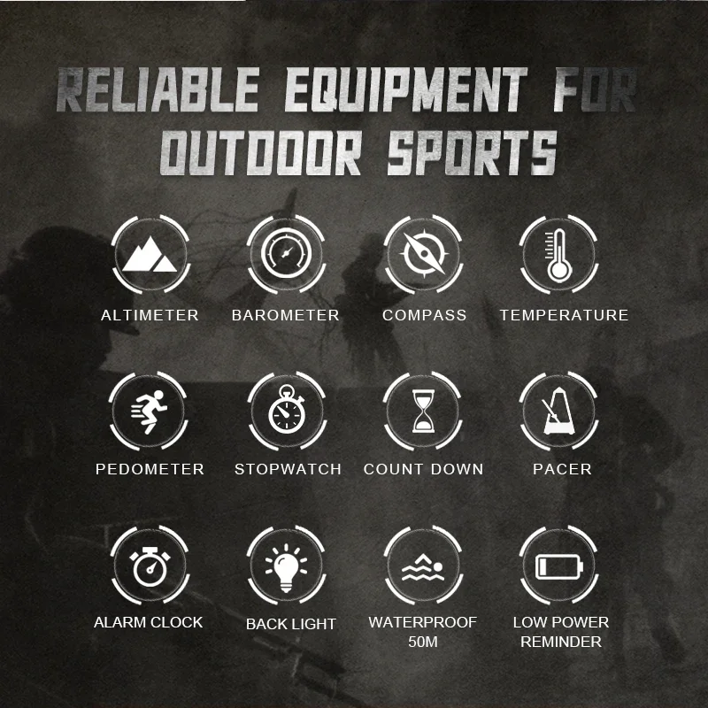 North Edge APACHE-46 Мужские цифровые часы Спорт на открытом воздухе Бег Плавание