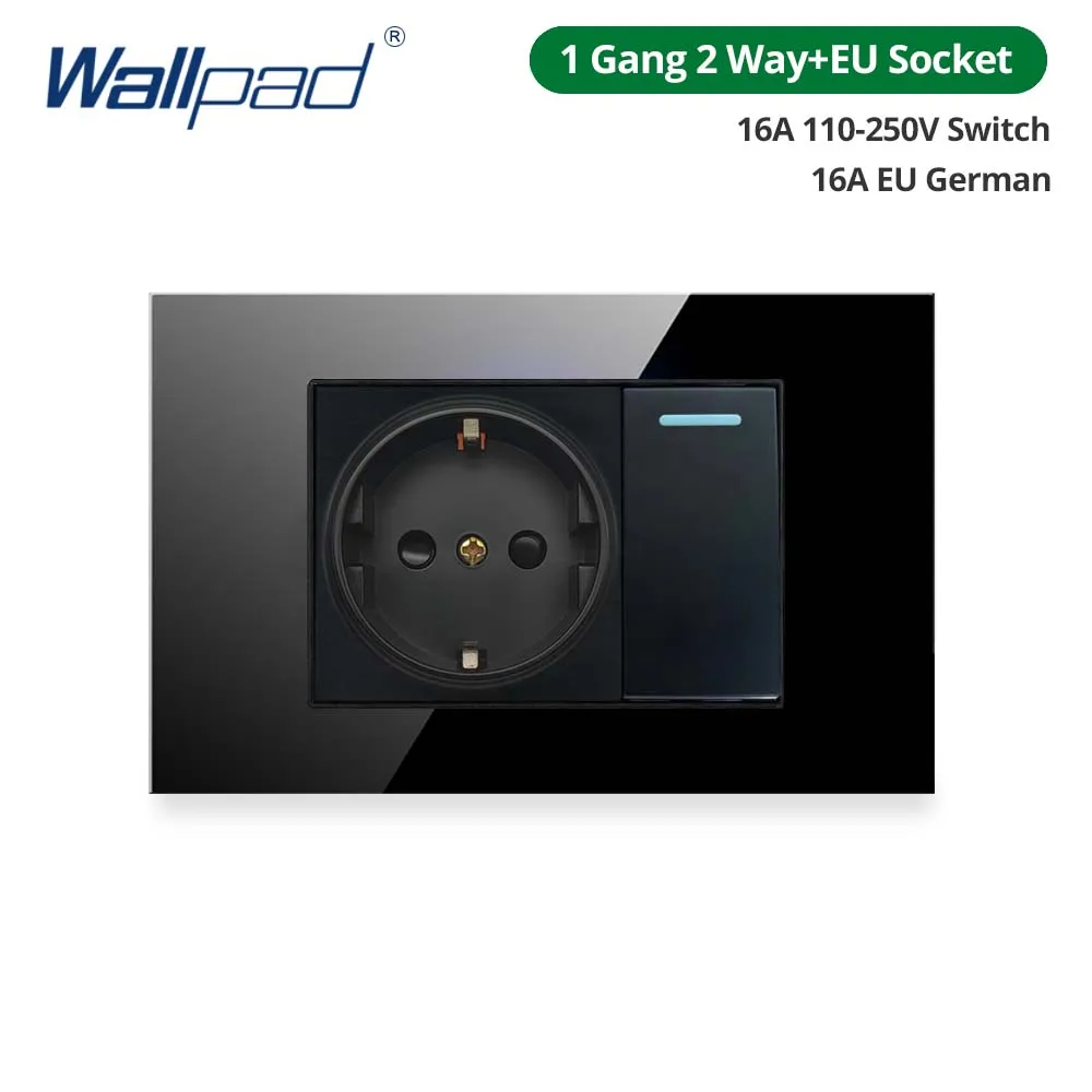 Панель Wallpad из черного закаленного стекла, 1, 2, 3, 4 клавиши, сброс, промежуточный настенный светильник ель света, розетка бразильская, ЕС, США, клавишная Кнопка 118*75 мм