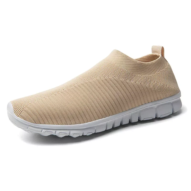 

2022New mesh knit sock shoes men sneakers slip-on breathable solid casual sneakers footwear man shoes platform vulcanzied