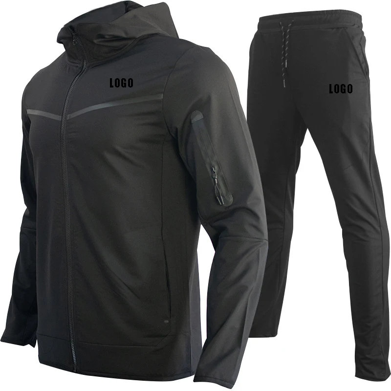 

Black Big Boys Sportswear Tech Fleece Full-Zip Hoodie Set Men's Casual Tracksuits Long Sleeve Hoodie Jogging Sweatsuit