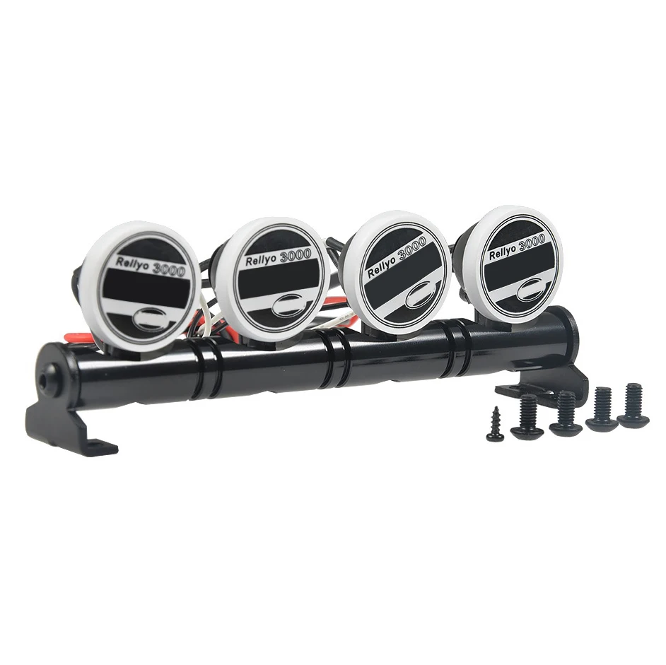 

92.5mm Multi-Function Bright LED Light Lamp Bar for 1/10 RC Crawler Traxxas TRX-4 TRX4 SCX10 RC Crawler RC Car,4 Led