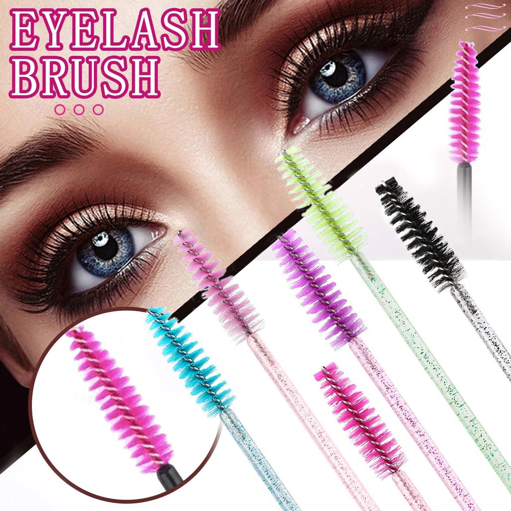 

25/50Pcs/pack eye fake Lashes disposable Crystal Eyelash Brush Comb Extension Mascara Wands lash eyelashes Makeup Beauty tool