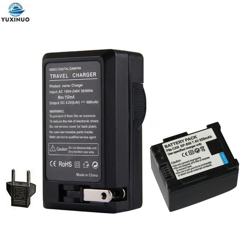 

Аккумулятор для фотоаппарата 850 мАч BP-809 BP809 + зарядное устройство переменного тока для Canon BP-808 819 827 HF200 HF20 HG21 HG20 FS200 FS21 HFM41 HFM400 FS300 FS100
