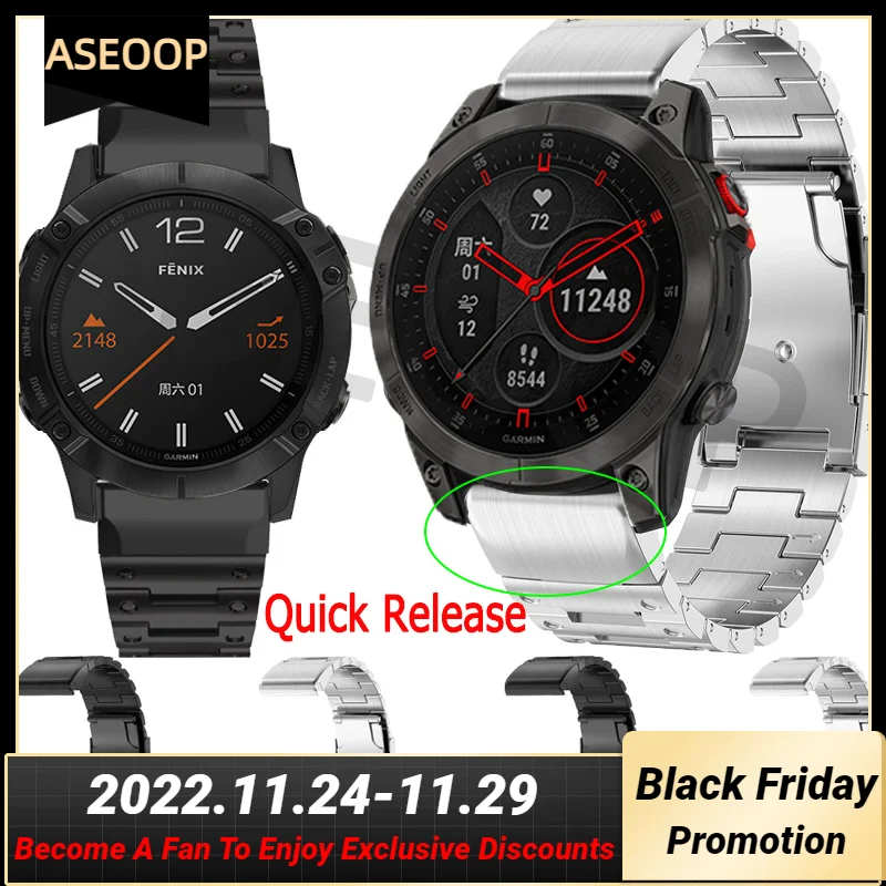 

Ремешок из нержавеющей стали для Garmin Fenix 6X Pro 6 5X Plus 5 7X 7 935 Mk2