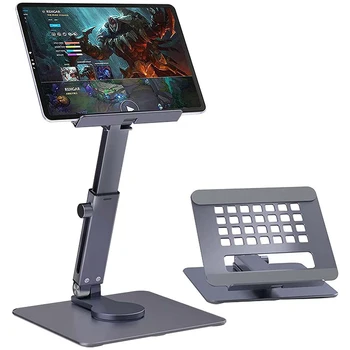 Aluminum Tablet Stand Desk Riser 360° Rotation Multi-Angle Height Adjustable Foldable Holder Dock For Xiaomi iPad Tablet Laptop 1