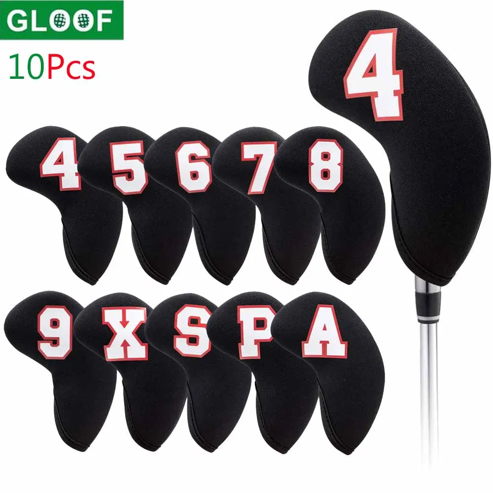 

Golf Iron Head Covers Neoprene Golf Iron Covers Set 10pcs,Golf Club Head Covers for Iron Club Fit All Brands 10pcs(4-9,A,P,X,S)