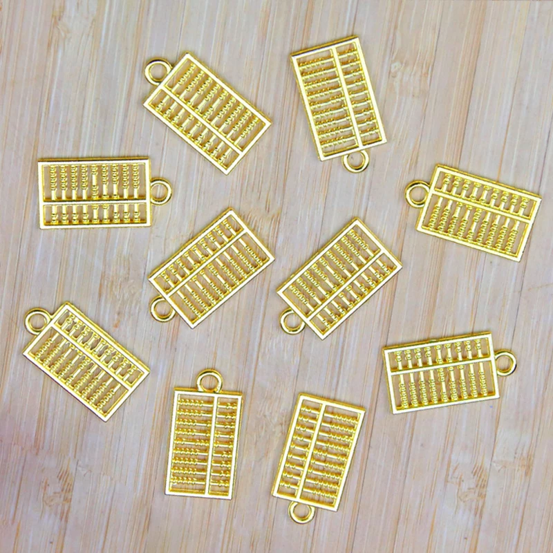 20Pcs/Lot ​Gold Pendant Small Abacus Ornament Alloy Abacus For DIY Jewelry Making Accessories 20mm Metal Craft Pendant Wholesale