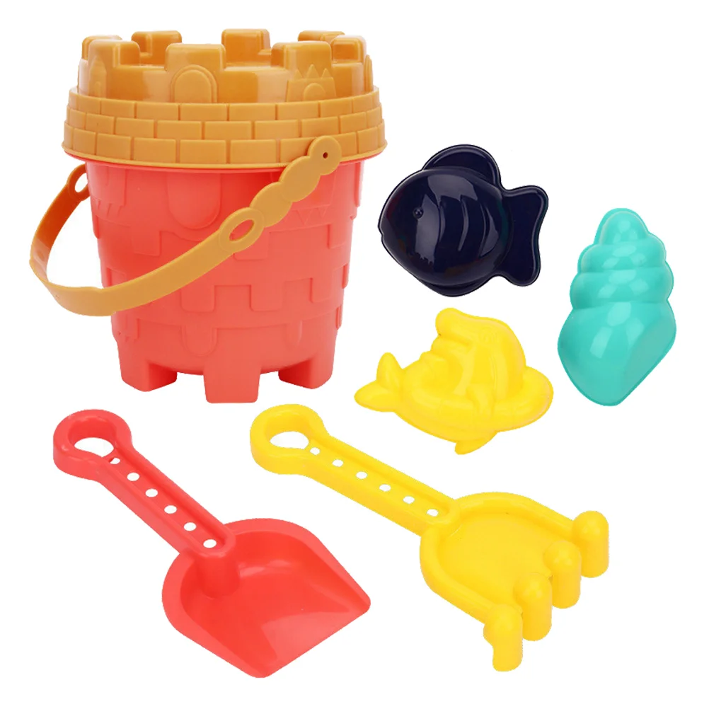 

Beach Sand Skids Castle Set Kit Summer Bucket Pails Molds Sandbox Play Shovels For Baby Outdoor Toddlers Playing Snow