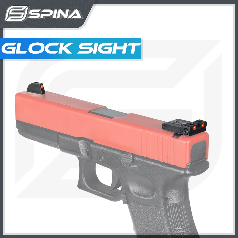 

Spina Optics Tactical Fiber Optic Front and Rear Sights Combat Red Green Dot Sight for G17 G19 22 23 standard models Pistols