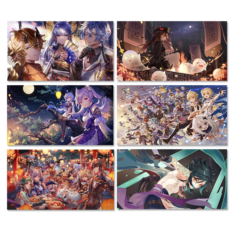 

Genshin Impact Аниме Холст Картина Kamisato Aayato Ganyu мультфильм персонажи постеры и принты для гостиной домашний декор