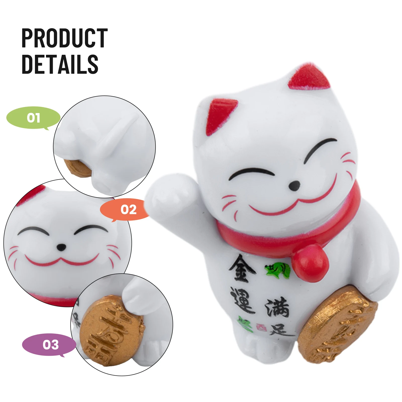 1 шт. статуя талисмана Lucky Cat ПВХ украшение для дома комнаты милый декор автомобиля