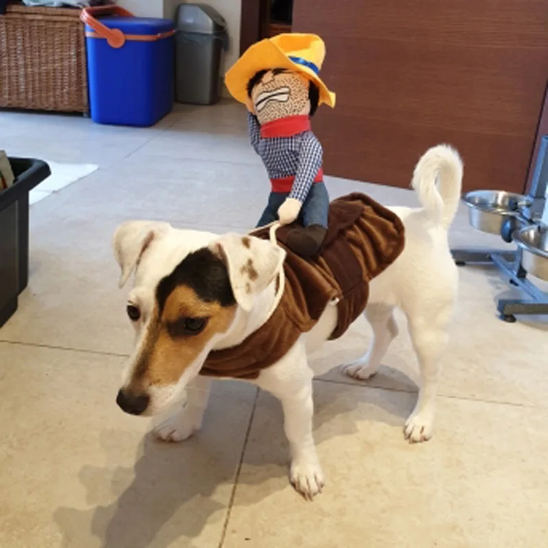 

Pet Party Clothes Costume Cowboy Hat Pet Cowboy Rider Clothing Cosplay Costume Dog Festival Riding Outfit Puppy T-Shirt Coat