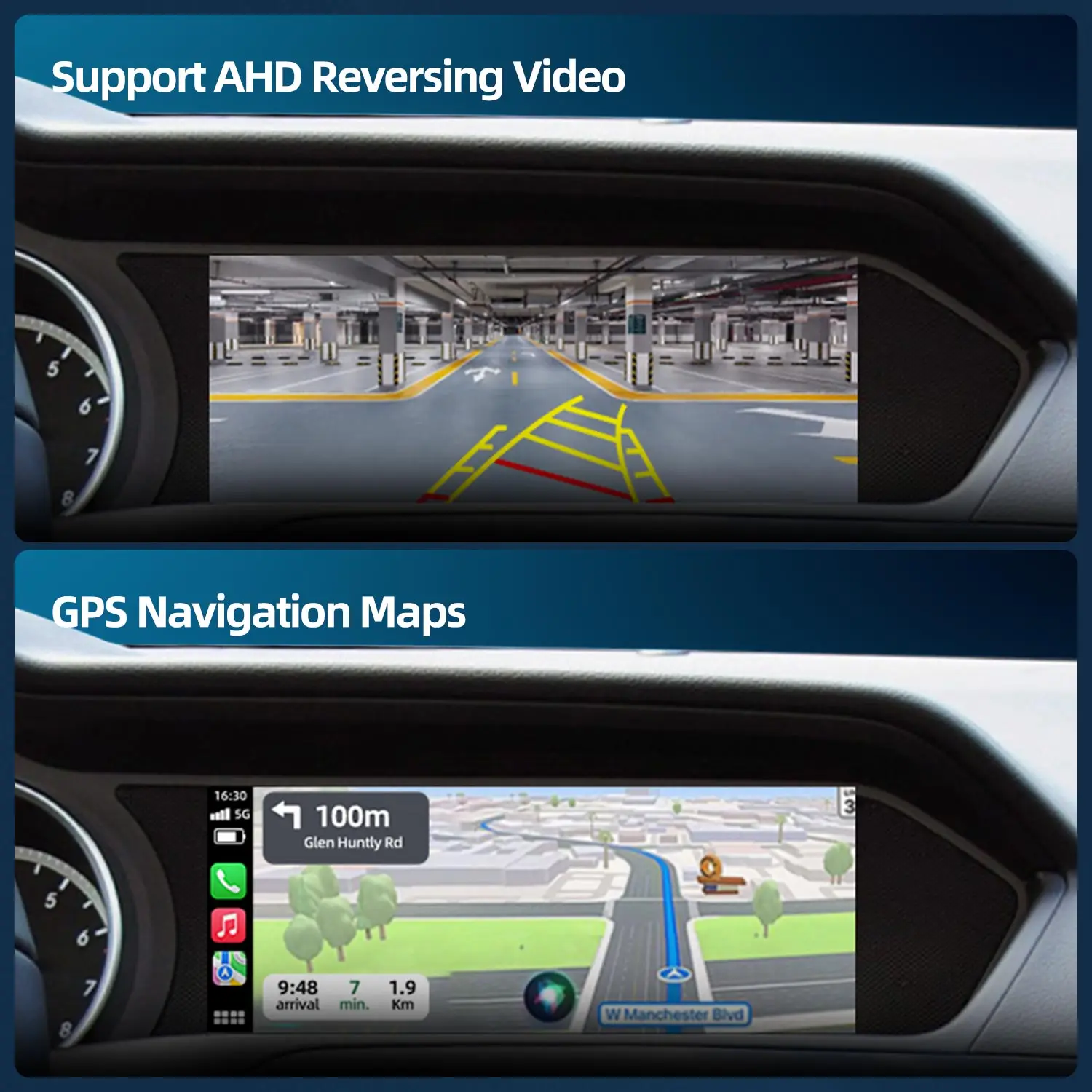 Фото Беспроводной CarPlay для Mercedes Benz C-класса W204 S204, мультимедийный видеоплеер с сенсорным экраном, Android Auto, центральный монитор №5