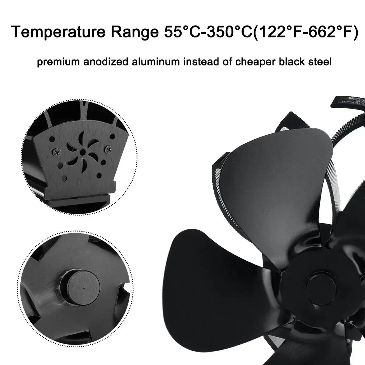 Черный 5-лезвие для камина рабочая деревянная горелка экологически безопасная