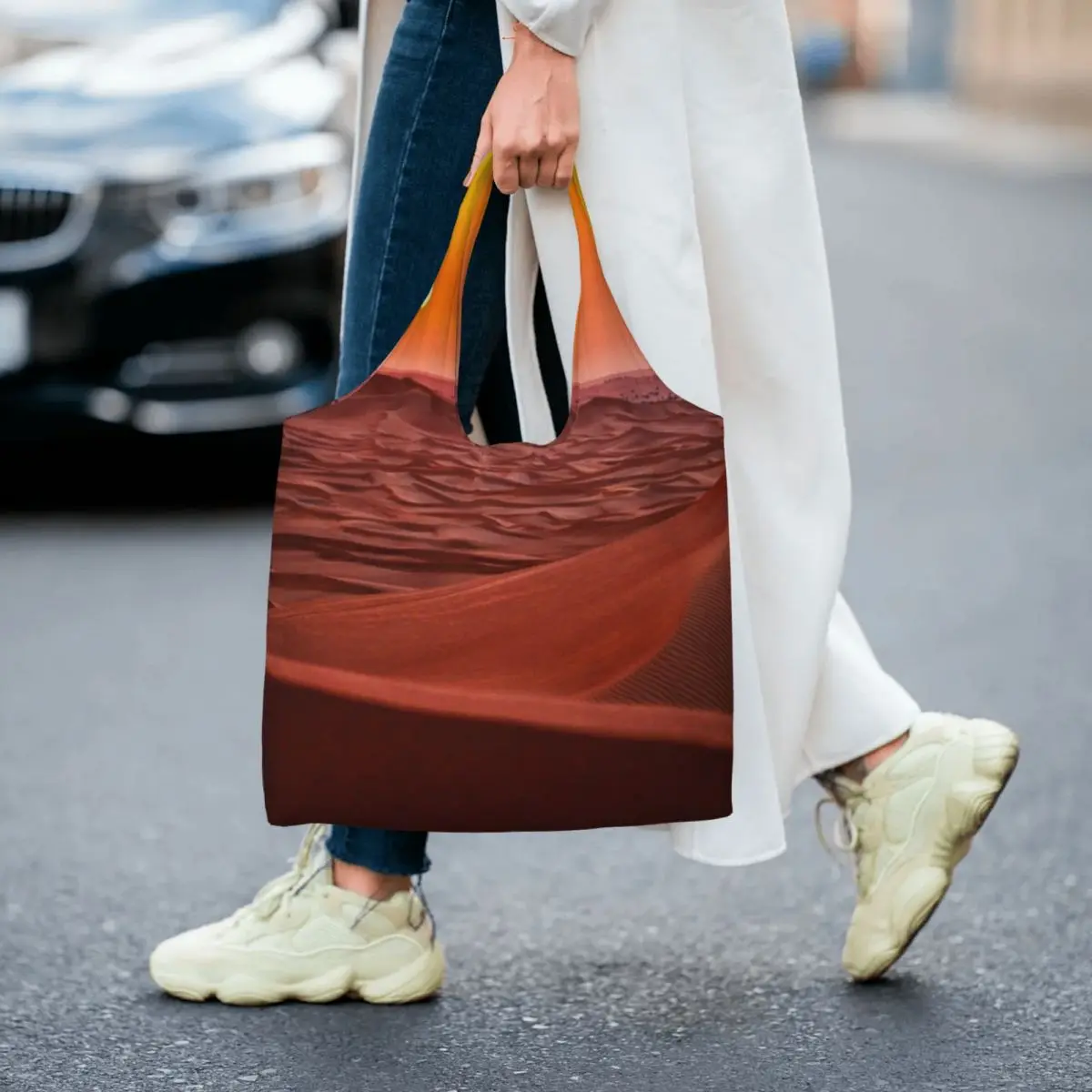 

Desert Landscape Shopping Bag Sand Dune Office Cloth Handbags Woman Fashion Funny Bags
