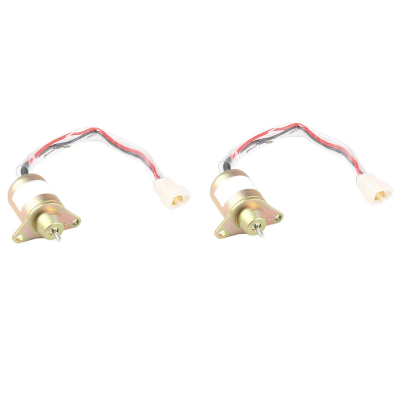 

2X 12V Engine Fuel Shut Off Solenoid Valve Shutdown For Yanmar 119653-77950