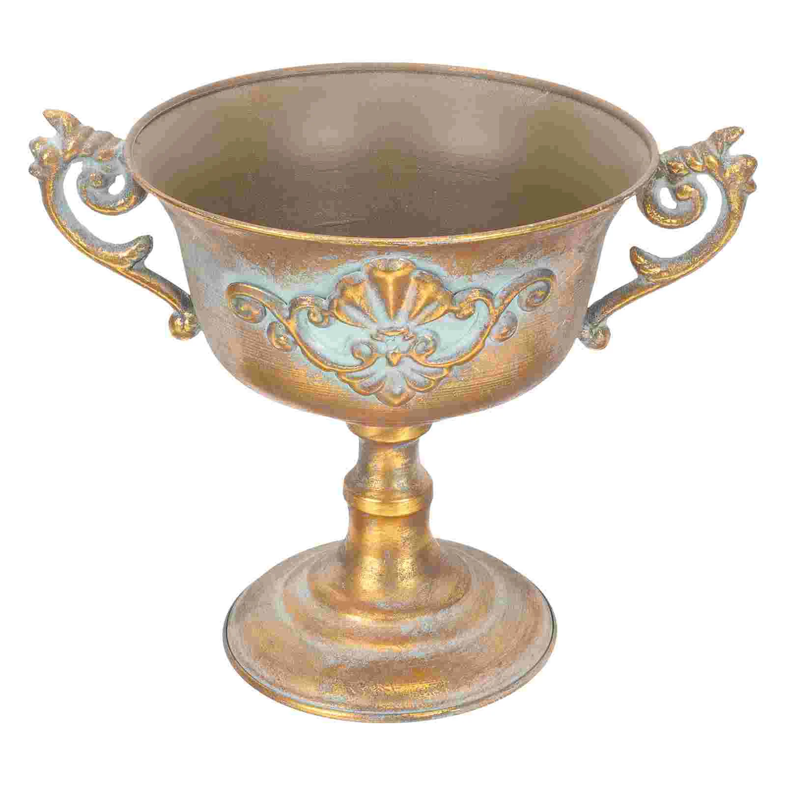 

Planter Flower Urn Pot Vase Pots Indoorplantsflowerpot Metal Trumpet Outdoor Decorative Wedding Container Tall Vintage Gold