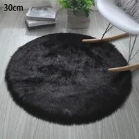 1pc 30cm round soft faux sheepskin fur area rugs faux fur rug bedside rugs bedroom kid room bedroom floor mat decoration