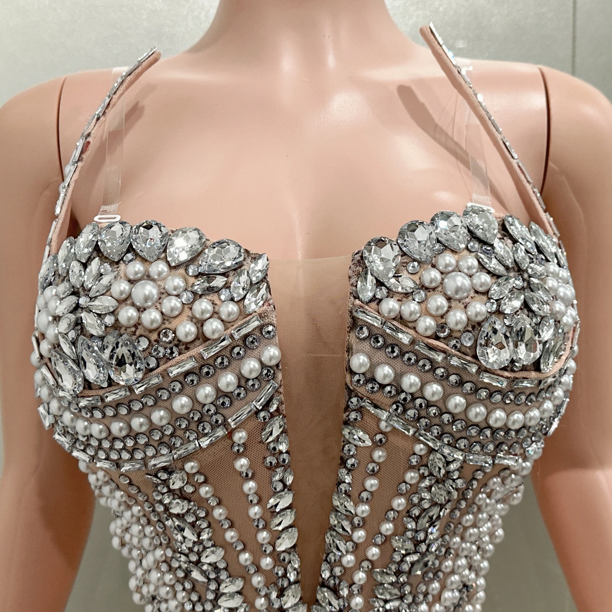 Роскошное платье с жемчужинами сексуальное в пол вечерний женский костюм для