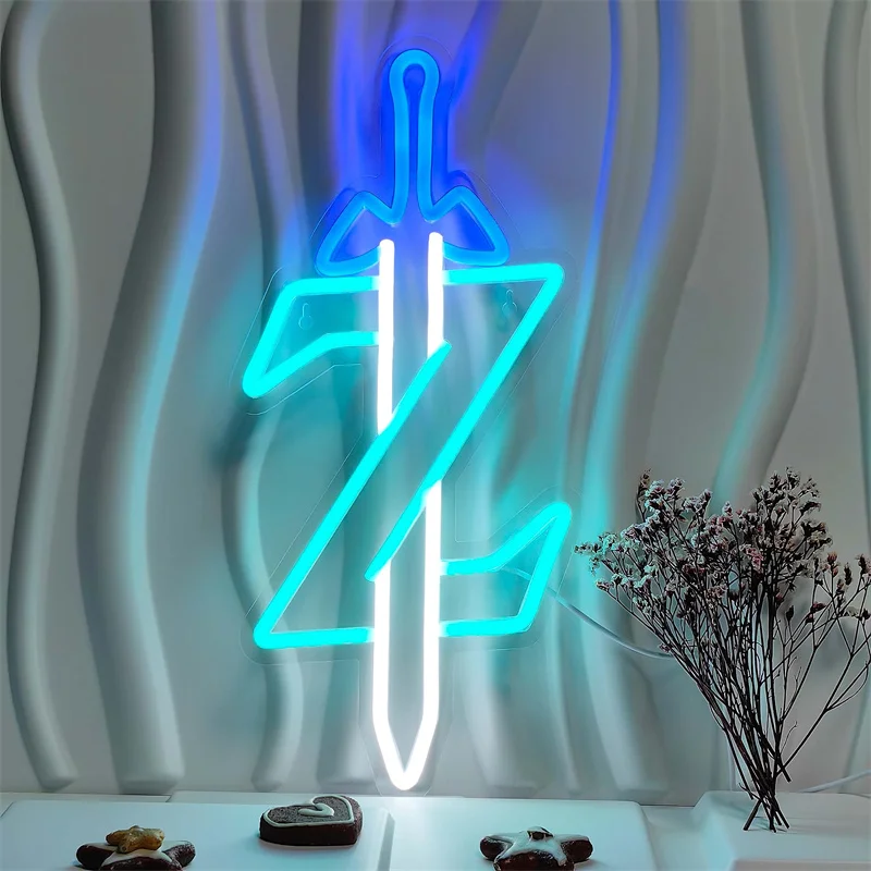 

Game Anime Breath of the Wild Neon Sign Master Sword Z LED Light Birthday Gift Tears of the Kingdom Steaming Room Man Cave Decor