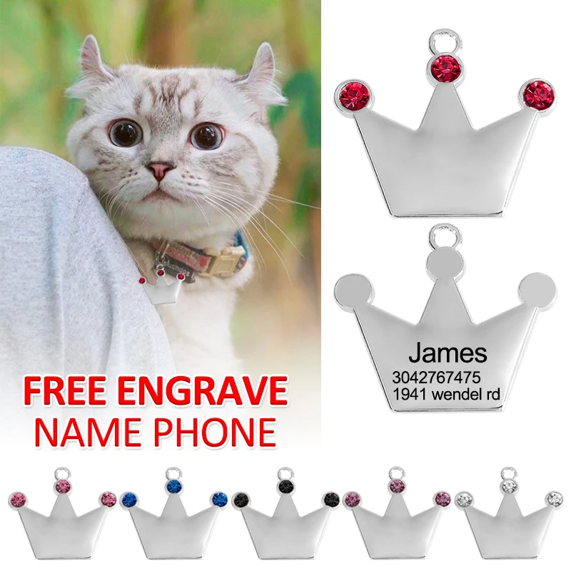 

Personalized Pet Cat Dog ID Tags Customized Free Engraved Cat Puppy Name Tag Collar Accessories Anti-Lost Pendant Metal Keyring