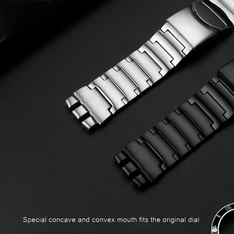 Фото Ремешок для часов Swatch из нержавеющей стали YOS440 yos449 yos401G YOS447 YOS448 ремешок для часов мужской браслет аксессуары 23 мм серебристый черный №3