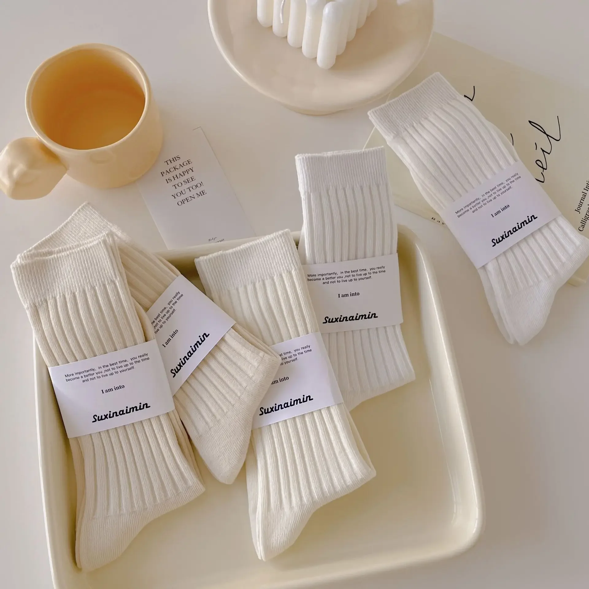 Женские носки осенне-зимние модные вязаные хлопковые длинные женские уличные в