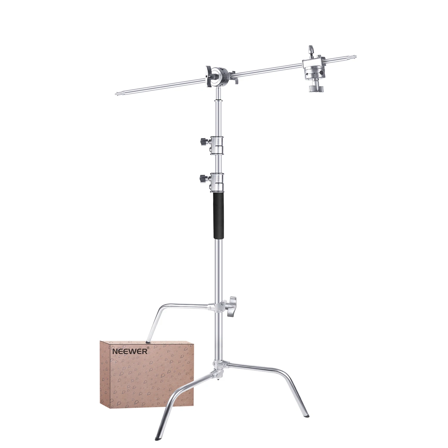 

NEEWER C Stand with Boom Arm & Sliding Legs, Pro 100% Stainless Steel Stand Max Height 10.13ft/309cm with 3.9ft/120cm Arm
