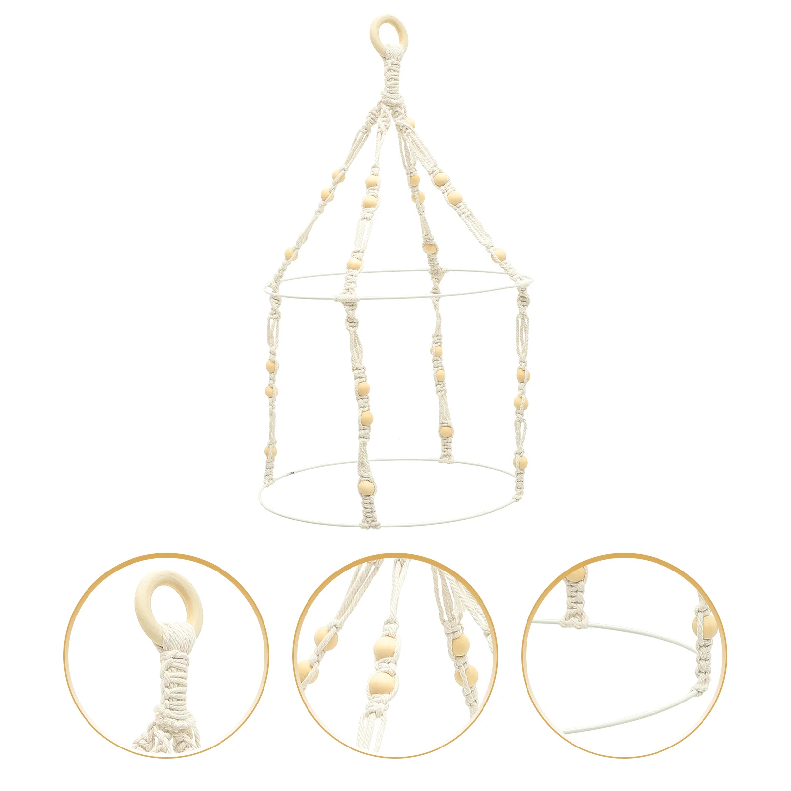 

Drying Rack Hanging Herb Clothes Woven Hanger Herbal Flower Macramewooddrier Decor Bohemian Dryer Laundry Vegetable Hydroponic