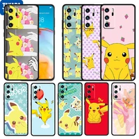 cartoon pikachu baby for huawei p50 p20 p30 p40 5g p10 pro lite e plus p9 lite mini silicone soft black phone case cover capa