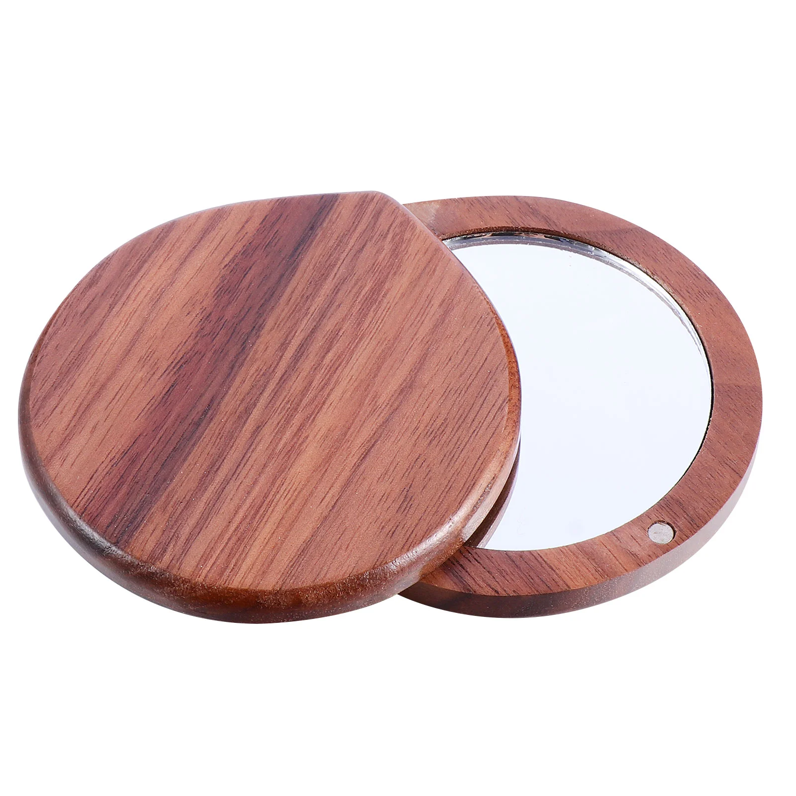 

Mirror Compact Portable Mini Makeup Vintage Vanity Travel Pocketfolding Round Mirrors Handheld Wooden Outdoor Table Purse